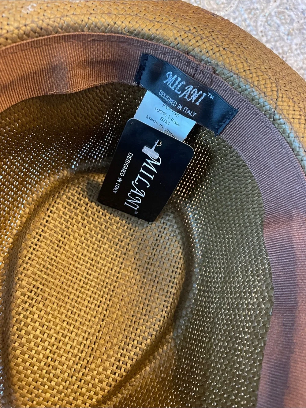 Milani Olive Straw Trilby with Black & Cream Band - Picture 5 of 8